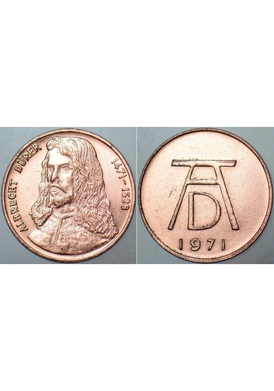 Almanya Albrecht Dürer 500. Yıl Temalı 1471 - 1971 Mini Madalyon. 18 Mm Çapında Bakır. Çilaltı Kondisyon.