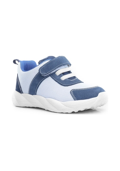 Rakerplus Barefoot Hakiki Deri Krem Lacivert Cırt Cırtlı Çocuk Spor Ayakkabı Krem