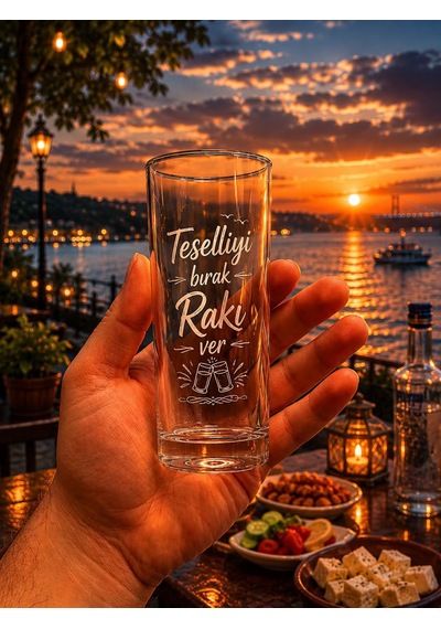 Teselliyi Bırak Rakı Ver Yazılı Kişiye Özel Tasarım Rakı Bardağı