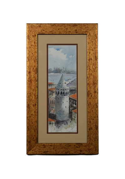 Galata Kulesi Ve Tarihi Silüet 27 x 50 CM