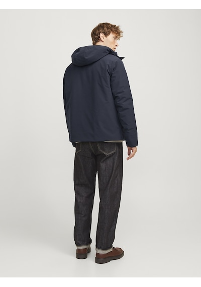 Jack & Jones Jack Jones Erkek Su Geçirmez Kapüşonlu Mont 12258405 Koyu Lacivert