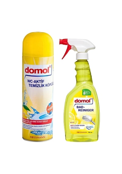 Tuvalet Temizleme Köpüğü 500 Ml + Banyo Temizleyici Kireç Çözücü Limon Kokulu 750 Ml Seti
