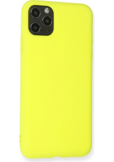 Apple  Uyumlu  iPhone 11 Pro Max Kılıf Nano İçi Kadife Silikon Sarı,