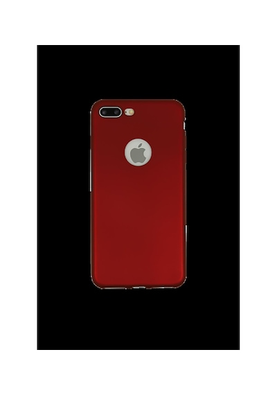 Apple Uyumlu iPhone 7 Plus Telefon Kılıfı 2 Adet Bordo Esnek Silikon Kılıf Bordo Kırmızı