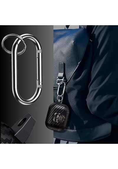 Airpods Pro 3.nesil Ile Uyumlu Karbon Fiber Hybrid Polymer Technology Kafa Tası Tasarımlı Premium Kulaklık Kılıfı Siyah-siyah