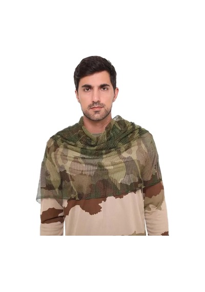 Kamuflaj Kare Askeri Şal Gizlenme Ağı Tactical File Puşi - Yeşil