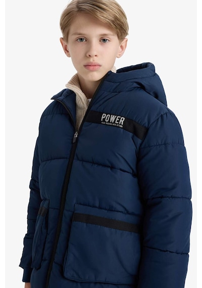 Defacto Erkek Çocuk Su İtici Kapüşonlu Polar Astarlı Parka E9374a825wnnv146 Lacivert-nv146