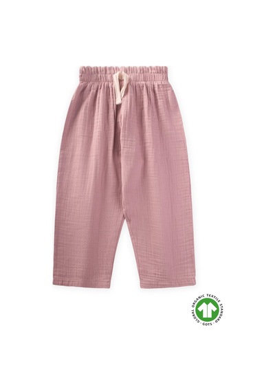 Cigit Organic Beli Fırfırlı Geniş Kesim Müslin Pantolon 1-8 Yaş Bakır