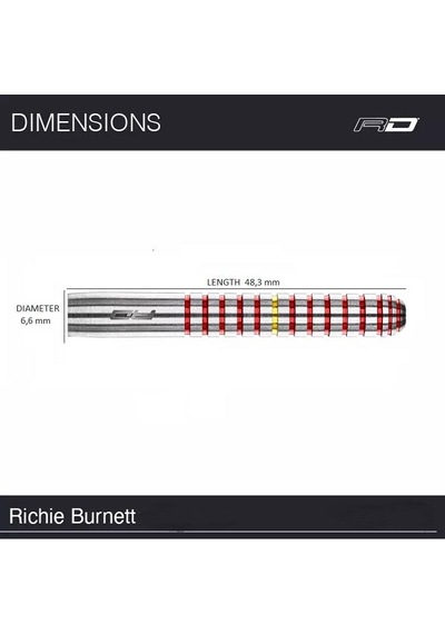 Red Dragon Richie Burnett % 90 Tungsten Çelik Uçlu Dart Oku