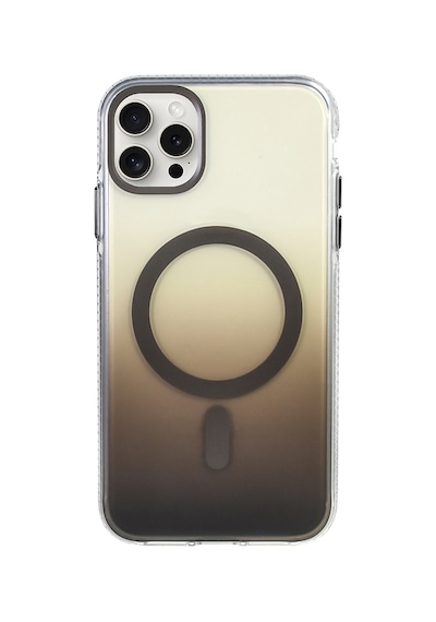 Subutu Apple Uyumlu iPhone 15 Pro Max Kılıf M-safe Şarj Özellikli Transparan Renk Geçişli Sbt Toros Kapak - Siyah Siyah
