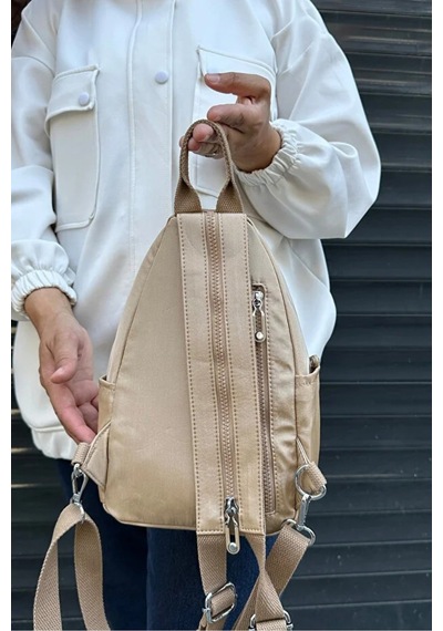 Just Polo Kadın Yeni Sezon İthal Klinkır Kumaş Lüks Ve Şık Vücut & Sırt Çantası Shopper Krem