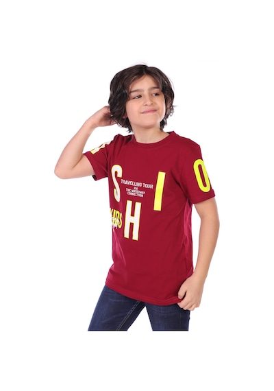 Toontoy Kids Toontoy Erkek Çocuk Fashion Baskılı Tişört Bordo