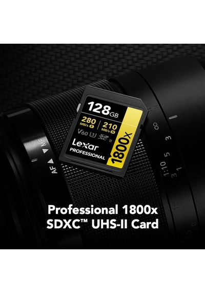 Lexar Prof 128gb 1800x Sdxc Uhs-ıı 270mb/s Read 180mb/s Write C10 V60 U3