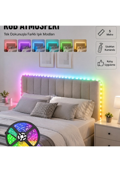 Dekoratif Kumandalı Şerit Led 5 Metre 53174154