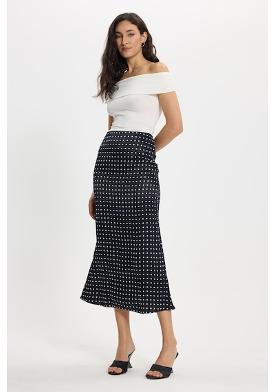 Tudors Kadın Slim Fit Dar Kesim Yüksek Bel Midi Boy Viskon Puantiyeli Siyah Etek-50501 Tudors Kadın Slim Fit Dar Kesim Yüksek Bel Midi Boy Viskon Puantiyeli Siyah Etek-50501