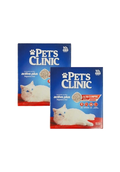 Pets Clinic Aktif Karbonlu Tozsuz Kutulu Bentonit Kedi Kumu 2x10 Lt 293-40000.02