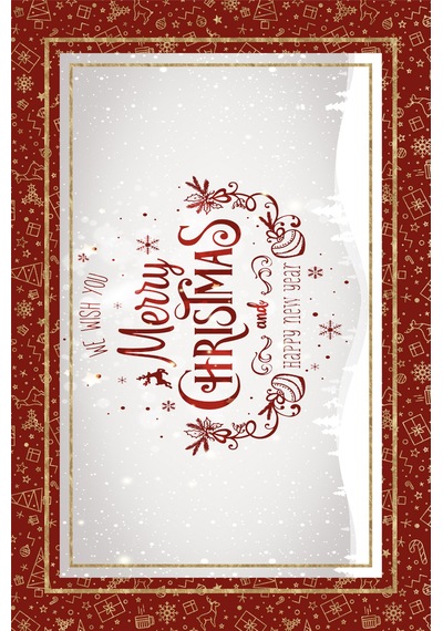 Dijital Baskılı Kaymaz Tabanlı Yıkanabilir Kırmızı Merry Christmas Halısı