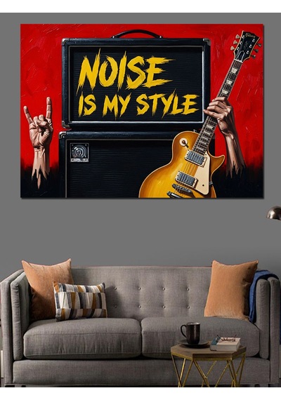 Gürültü Benim Tarzım Gitar Dekoratif Kanvas - Mdf Ahşap Tablo