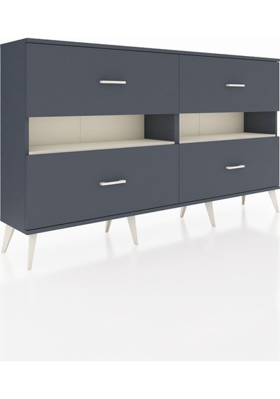 Arges Konsol 2 Raflı 4 Çekmeceli 176x30x99 Antrasit-aytaşı/antrasit Aytası/antrasıt - Antrasıt Arges Konsol 2 Raflı 4 Çekmeceli 176x30x99 Antrasit-aytaşı/antrasit Aytası/antrasıt - Antrasıt