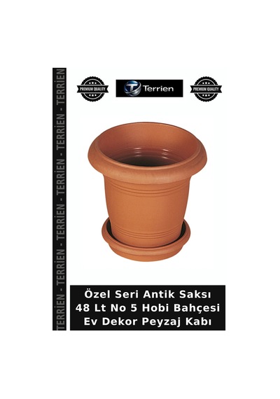 Özel Seri Antik Saksı 48 Lt No 5 Hobi Bahçesi Ev Dekor Peyzaj Kabı