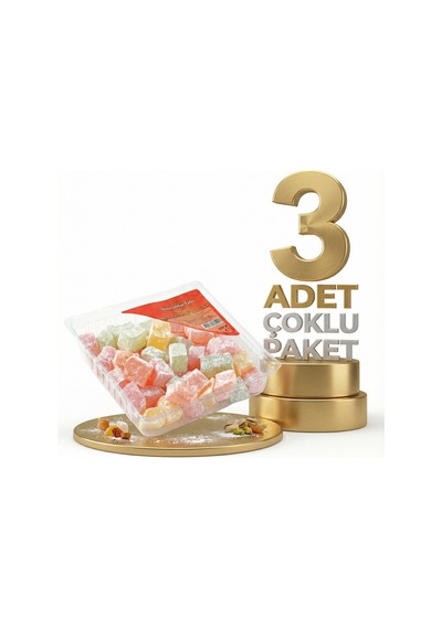 Abdurahman Tatlıcı Meyveli Çifte Kavrulmuş Lokum 3x150 Gr