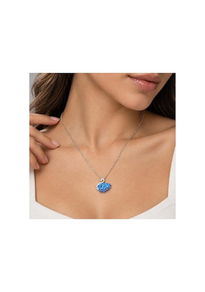 Blue Topaz Taşlı Kuğu Kolye Gümüş