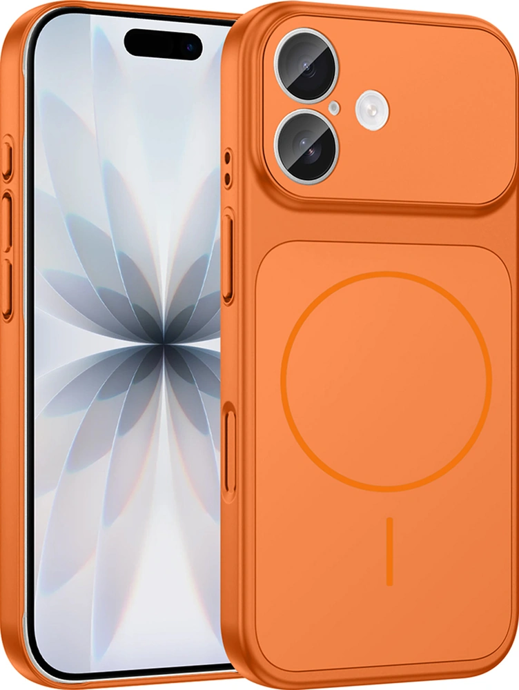 Apple Uyumlu iPhone 17 Kılıf M-safe Şarj Özellikli Kamera Korumalı Formen Kılıf Turuncu