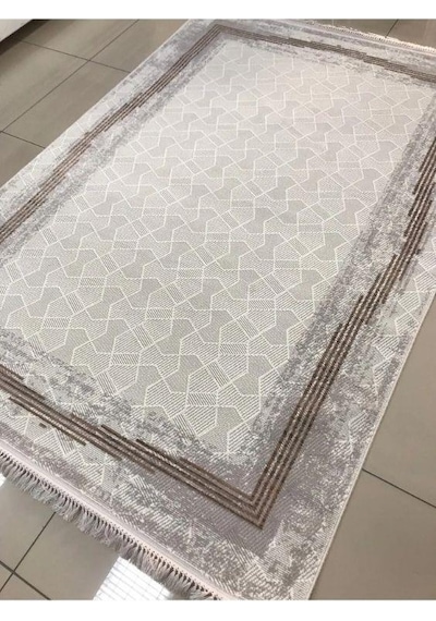 Padişah Halı Santo 60887 070 Serisi Akrilik Salon Oturma Yatak Odası Halısı Krem - Gri