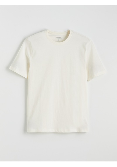 Lcwaıkıkı Classic Ekru %100 Pamuk Regular Fit Basic Tişört