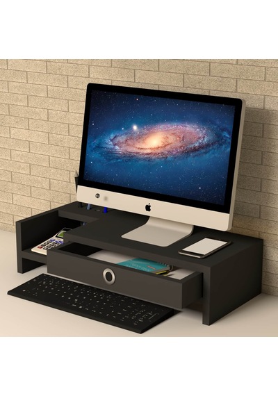 Emkawood Mira Monitör Yükseltici Laptop Sehpası Siyah