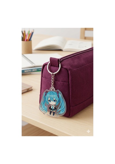 Owl Bag Hatsune Miku Chibi Sytle Desenli Acrylic Anahtarlık Çanta Süsü Mıx