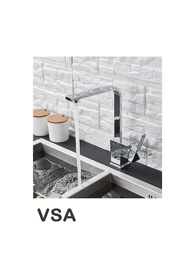 Mix Kare Kuğu Mutfak Lavabo Bataryası Aç Kapa 5 Yıl Garantili Krom