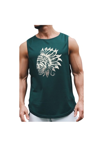Bluu Indians Kolsuz Sporcu T-shirt Tank Top Spor Atlet