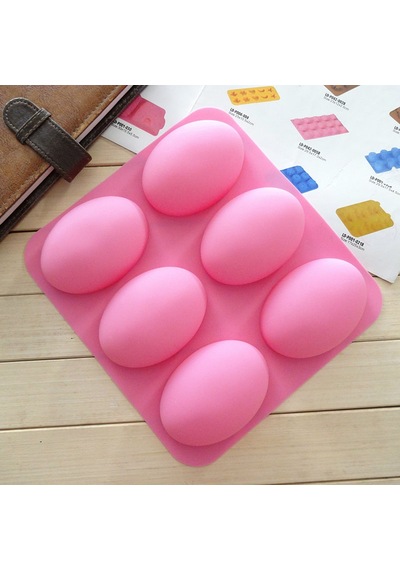 6 Yuvalar 3d Oval Şekar Silikon Sabun Kalıp El Yapımı Jöle Maker Kek Kalıp Aracı Çok Renkli