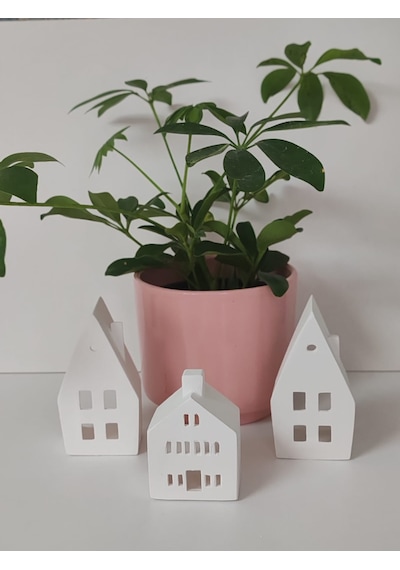 Home Yılbaşı Ev Mumluk Seti, Beyaz Yüksek Kaliteli Malzeme Dekoratif Obje, Biblo, Ev Dekoru, Masa Dekoru, Yılbaşı Dekoru, Hediyelik Beyaz