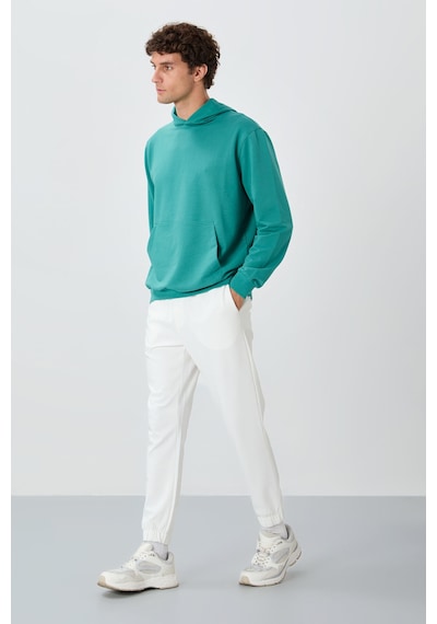 Tommy Life Ekru Yüzeyi Dokulu Standart Fit Erkek Eşofman Alt - 82156 Ekru