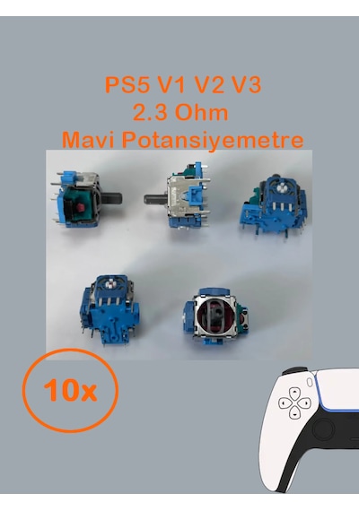 10 Adet Ps5 Analog Motoru Tüm Kollar İle Uyumlu Mavi 2.3k Ohm
