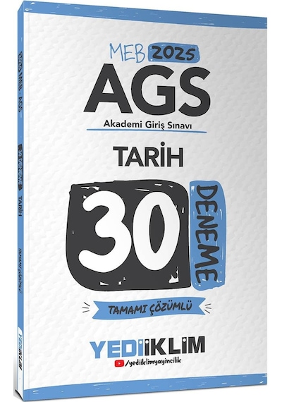 Yediiklim Yayınları 2025 Meb Ags Tarih Tamamı Çözümlü 30 Deneme