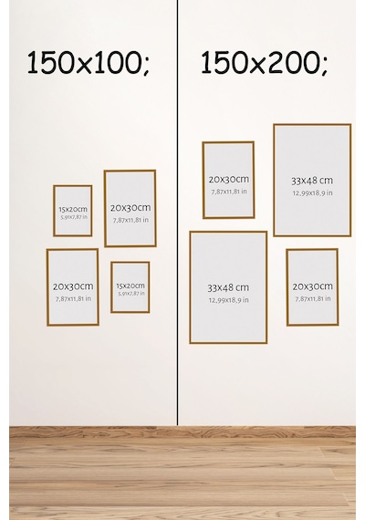 Artavessa 4 Parça Ahşap Çerçeve Görünümlü Mdf Tablo Seti - CRCVSZARTEVESSASTKO49