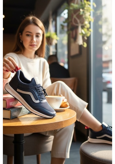 Enoch Erkek Günlük Spor Ayakkabı Klasik Dalga Şeritli Sneaker Rahat Kalıp Yürüyüş Modeli 2332 Lacı