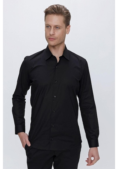 Efor Gk 665 Slim Fit Siyah Klasik Gömlek Siyah Efor Gk 665 Slim Fit Siyah Klasik Gömlek Siyah