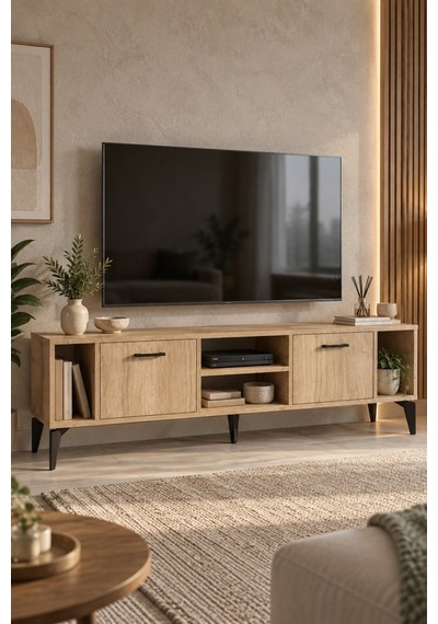 Sulorahome Bej Suntalam Tv Sehpası 160x35 Cm