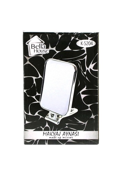 Çift Taraflı Katlanır Makyaj Aynası 15x11.5 Cm - Gümüş Çok Renkli