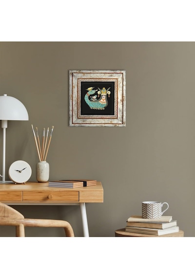 Pinecone Stone Şahmeran Taş Duvar Tablosu - Çerçeveli Taş Tablo - Dekoratif Duvar Sanatı - Modern Ev Ve Ofis Duvar