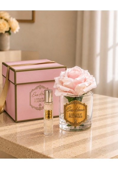 Rosemira Tek Güllü Parfümlü Dekoratif Çiçek - Pembe-7541 Gül - Meyve