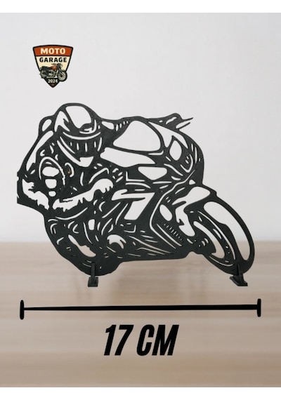 Racing Motosiklet Sürücüsü Masa Dekoru 3d Baskı Motorcu Silüeti