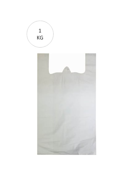 Beyaz Atlet Poşet Büyük Boy 32x57 Cm Takriben 72 Adet 1 Kg