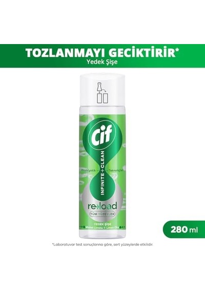 Infinite Clean Doğal Probiyotikli Yedek Şişe Tüm Yüzeyler İçin Misket Limonu & Limon Otu 280 Ml 0