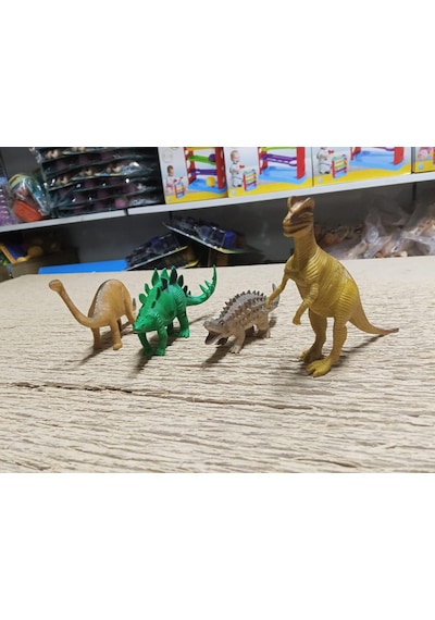 Plastik Oyuncak Dinozor Seti 4 Adet 10 Cm Ve 15 Cm Dinazor Hayvan Figürü 09750577