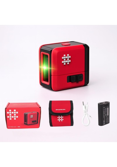 15m Menzilli Mini Çapraz Çizgi Lazer Yeşil Işın Otomatik Kendini Düzleme Bataryalı Usb Şarjlı